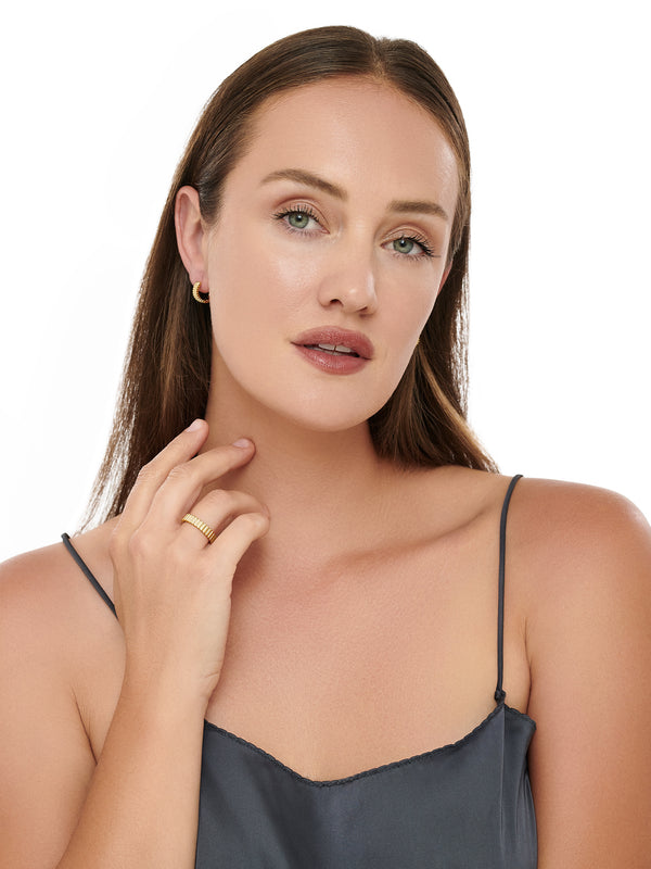 Ribbed Hoop Earrings