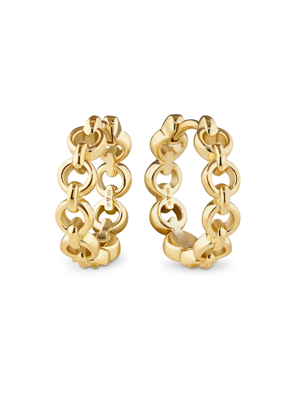 Cable Link Hoop Earrings
