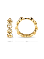 Cable Link Hoop Earrings in Gold Plated Sterling Silver 