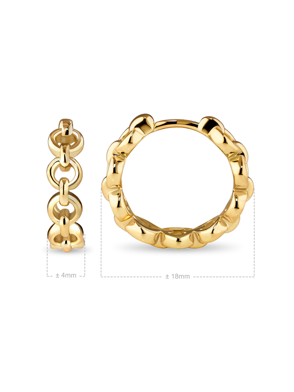 Cable Link Hoop Earrings