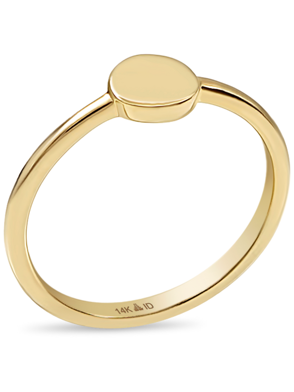 14K Gold Round Disc Ring