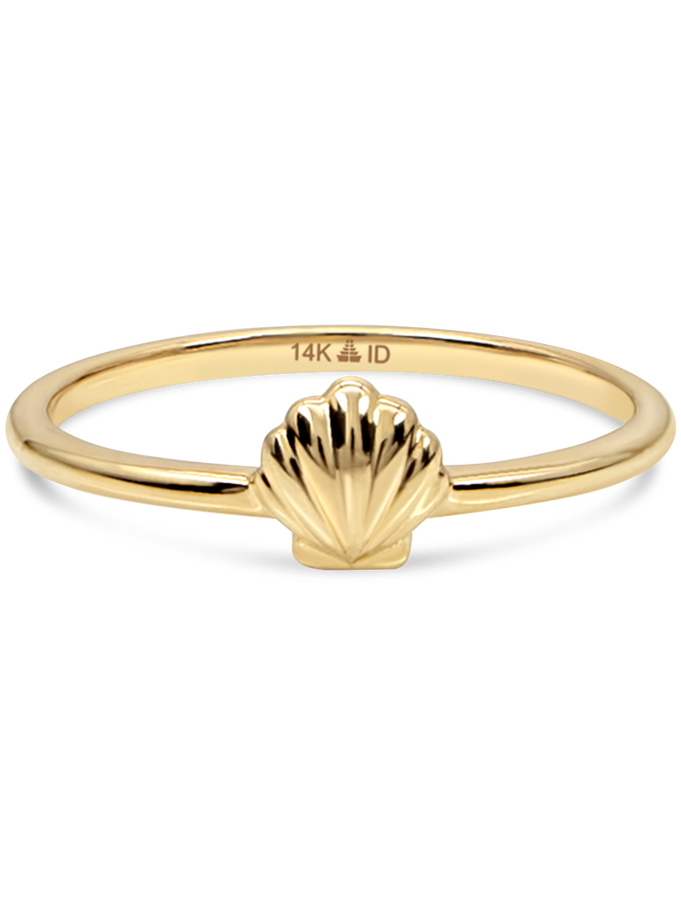14K Gold Shell Ring