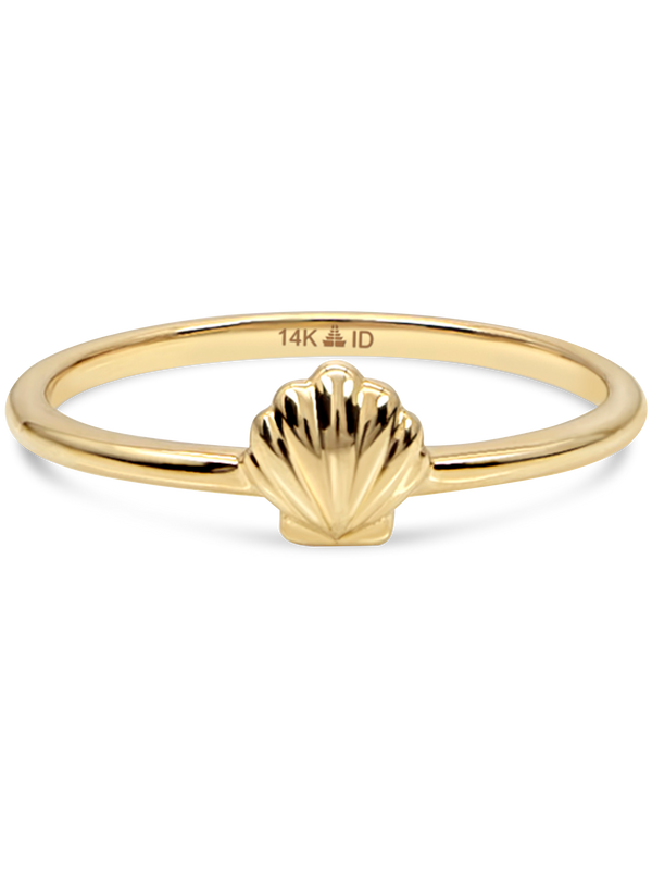 14K Gold Shell Ring