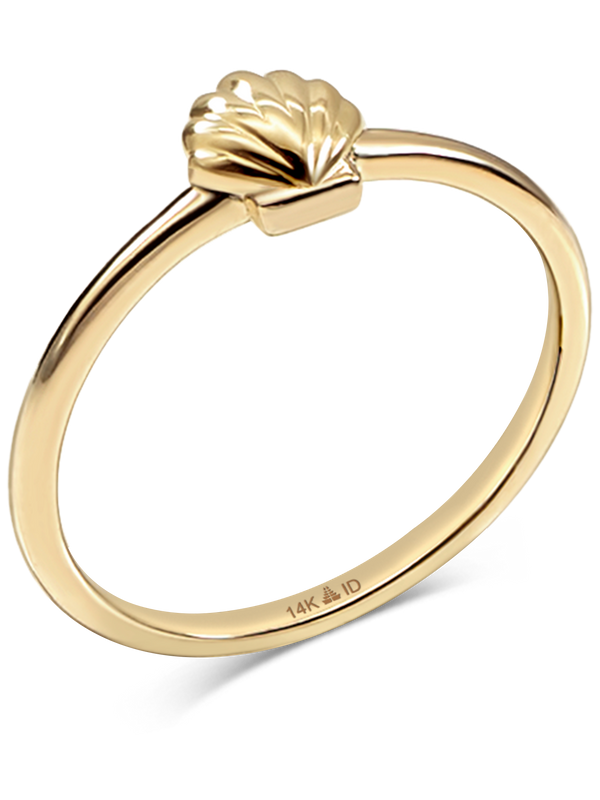14K Gold Shell Ring