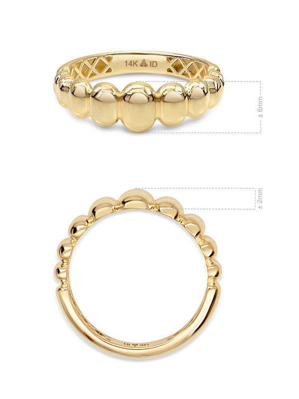 14K Gold Dome Puffy Ring