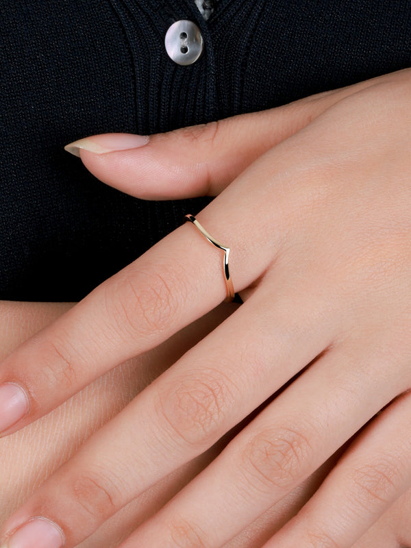14K Gold Wishbone Ring
