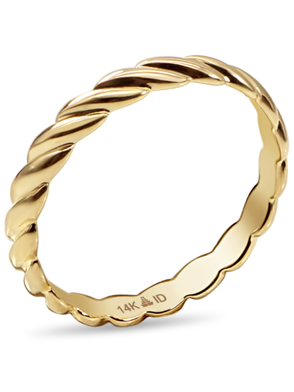 14K Gold Twisted Rope Ring