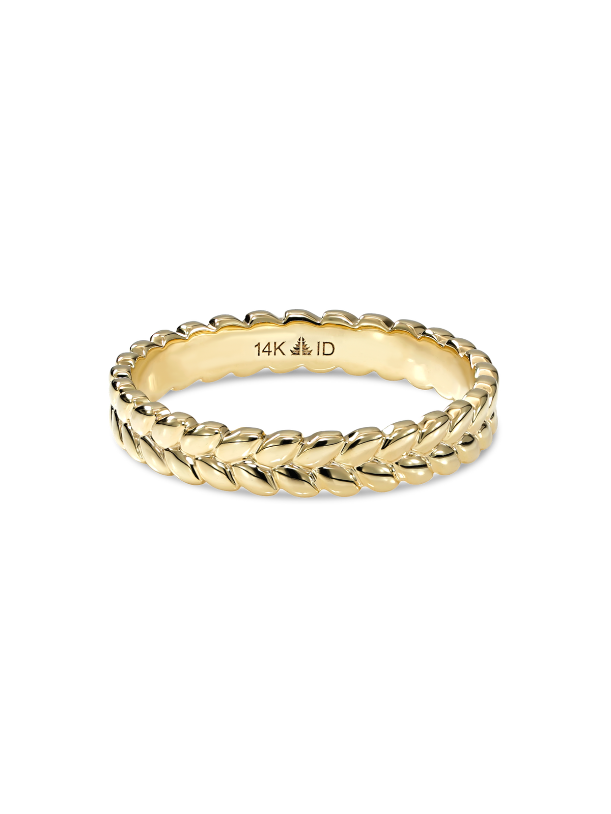 14K Solid Gold Wheat Ring