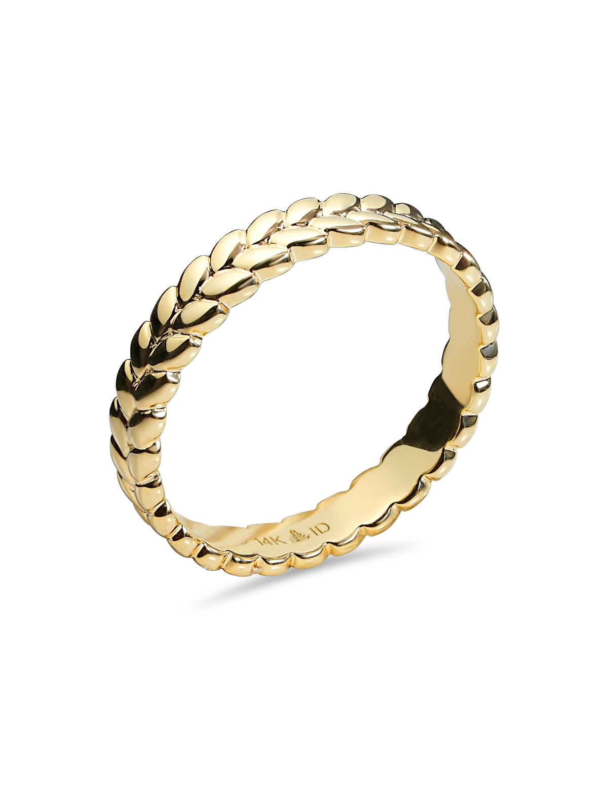 14K Solid Gold Wheat Ring