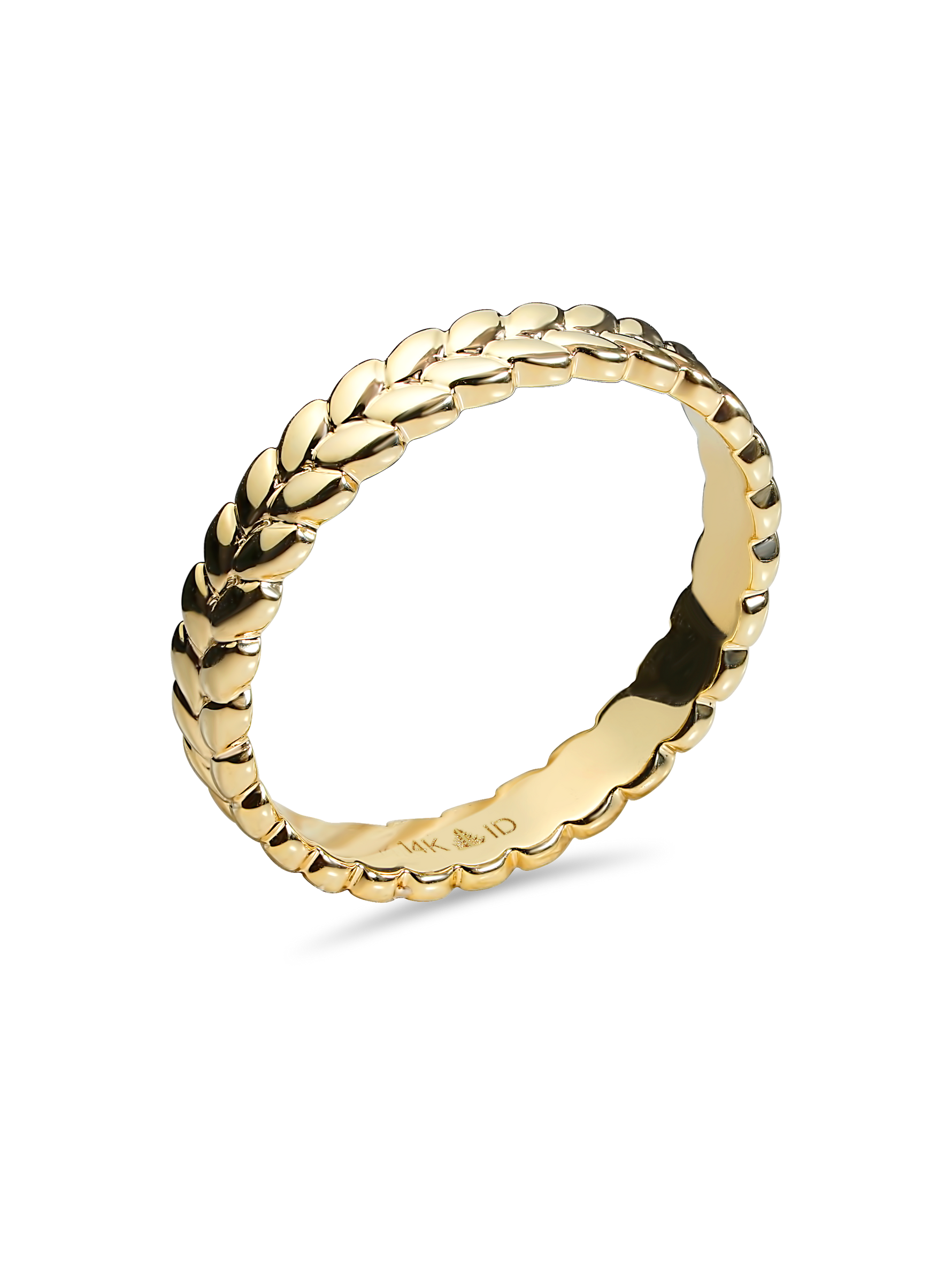 14K Solid Gold Wheat Ring