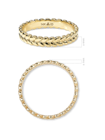 14K Solid Gold Wheat Ring