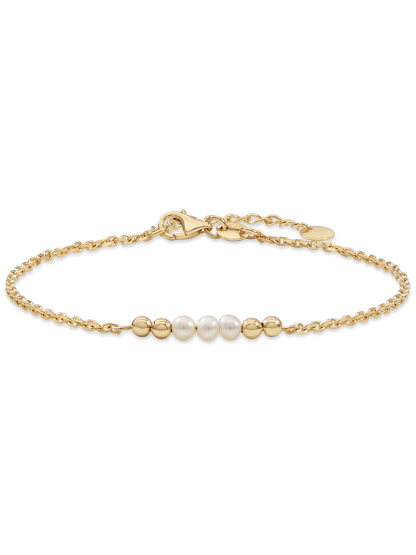 14K Gold Freshwater Pearl Chain Bracelet