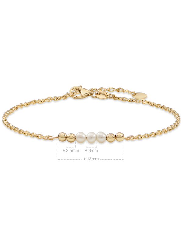 14K Gold Freshwater Pearl Chain Bracelet