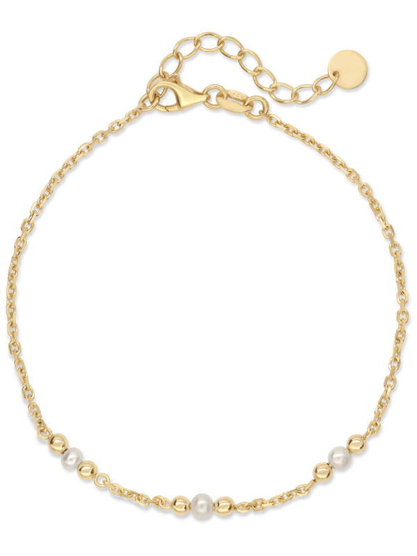 14K Gold Freshwater Pearl Chain Bracelet