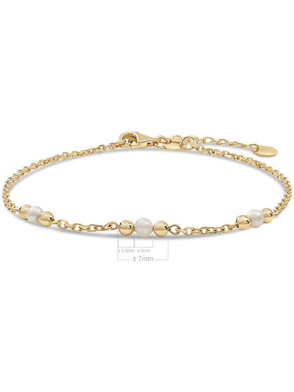 14K Gold Freshwater Pearl Chain Bracelet