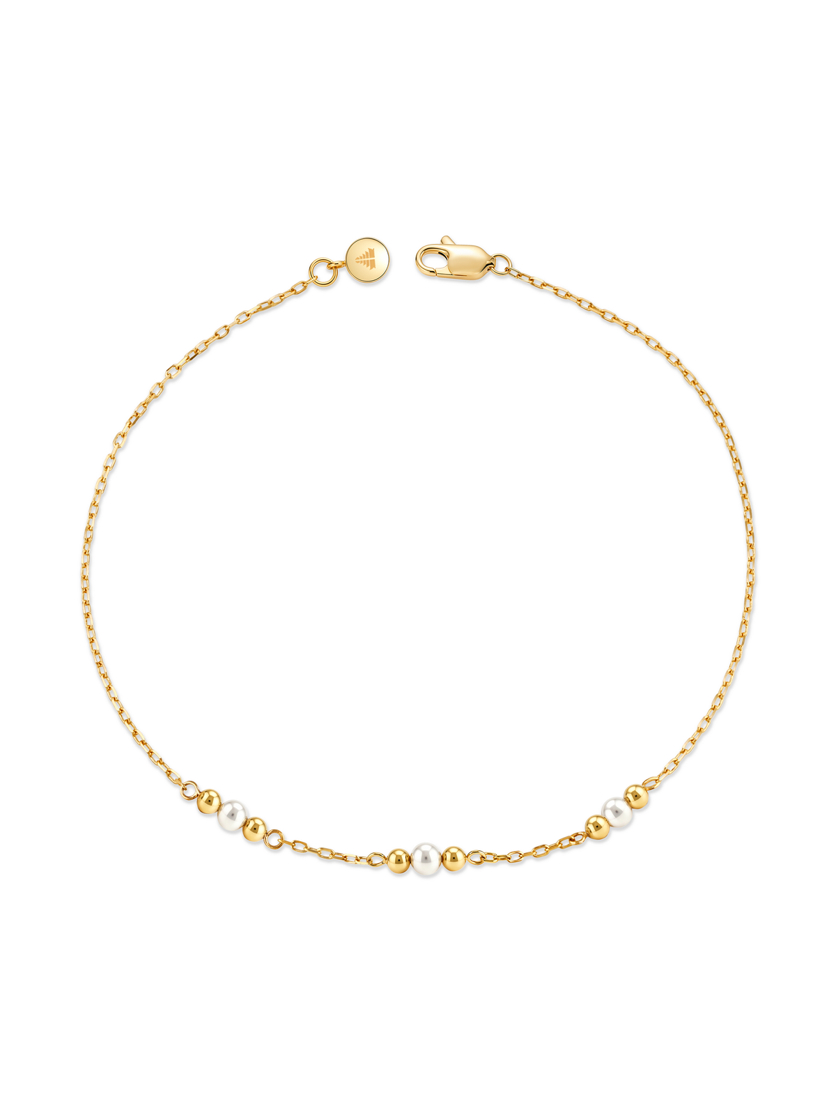 14K Gold Freshwater Pearl and Beads Bracelet