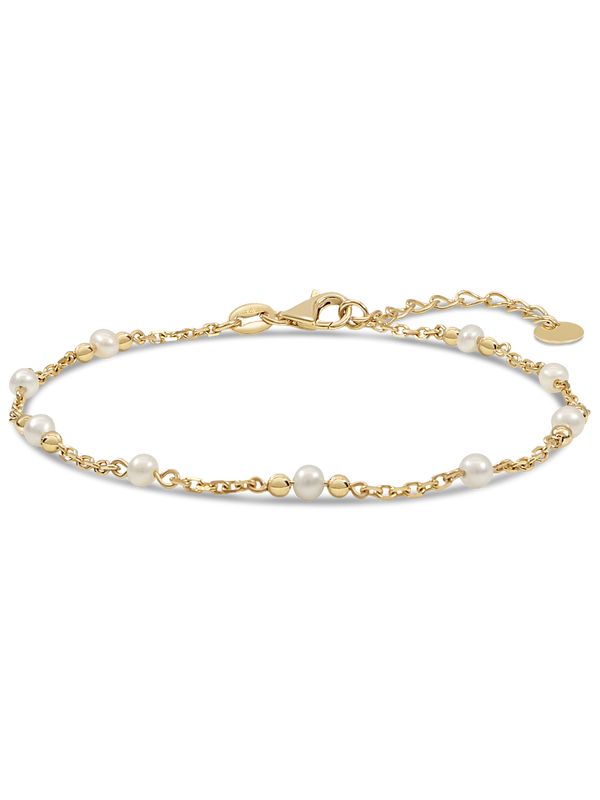 14K Gold Freshwater Pearl Chain Bracelet