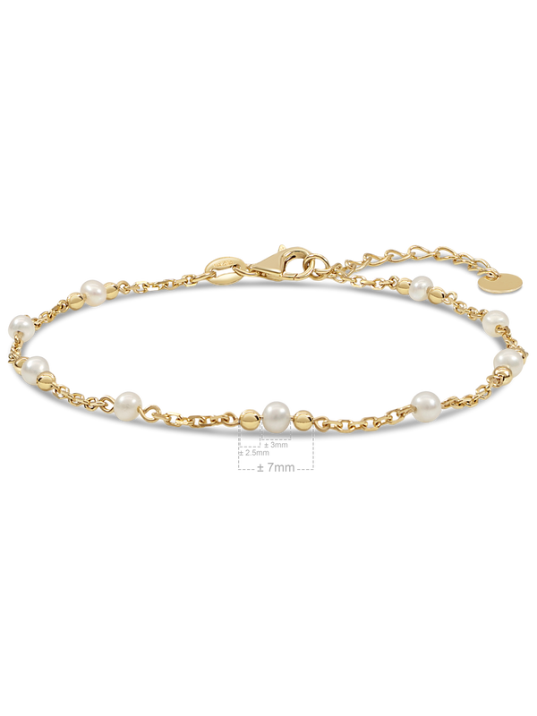 14K Gold Freshwater Pearl Chain Bracelet