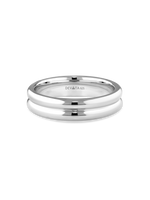 DEVATA Lined Band Ring in Rhodium Plated Sterling Silver