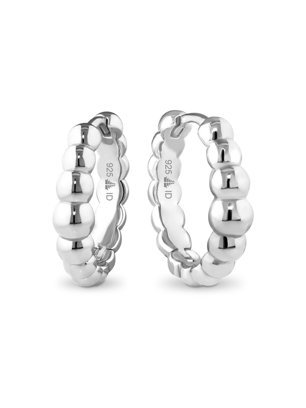 Beaded Ball Hoop Earrings