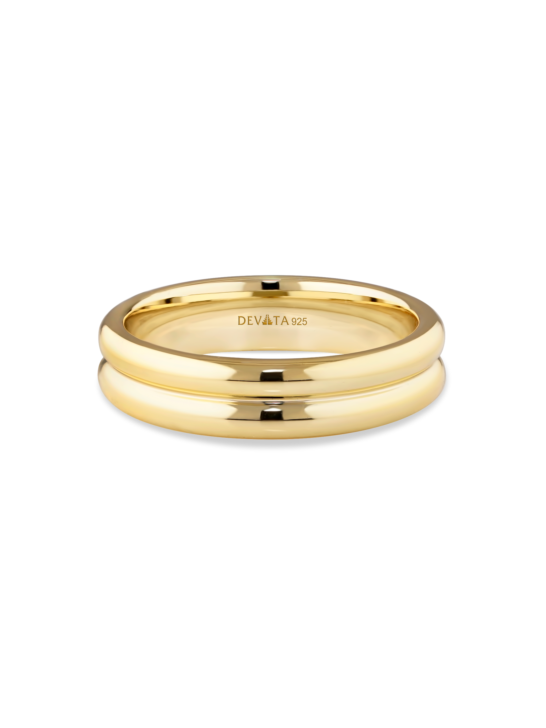 DEVATA Lined Band Ring in Gold Plated Sterling Silver#gold-plated