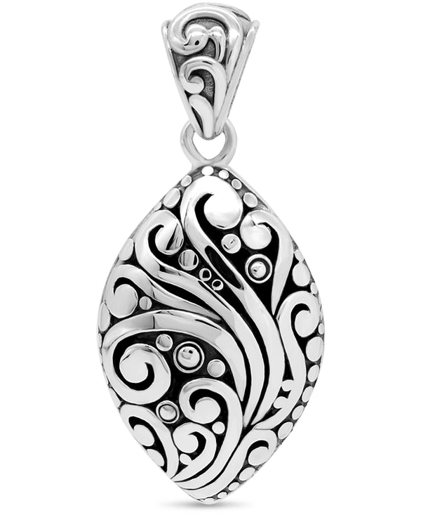 Bali Filigree Sterling Silver Rolo Pendant Necklace