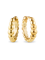 Beaded Ball Hoop Earrings in Gold Plated Sterling Silver