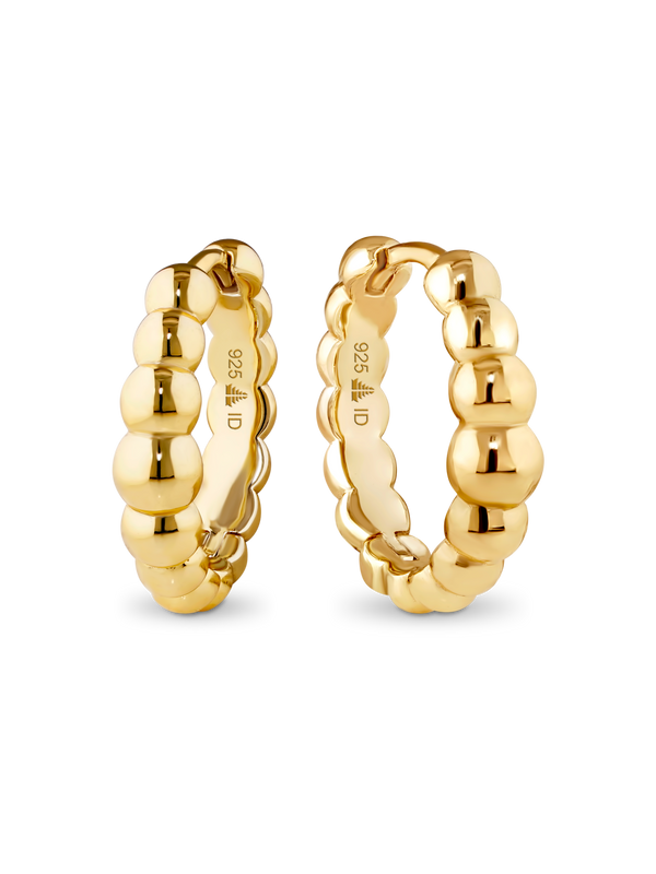 Beaded Ball Hoop Earrings