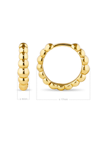 Beaded Ball Hoop Earrings in Gold Plated Sterling Silver