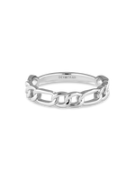 DEVATA Figaro Link Ring in Rhodium Plated Sterling Silver