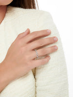 DEVATA Figaro Link Ring in Rhodium Plated Sterling Silver