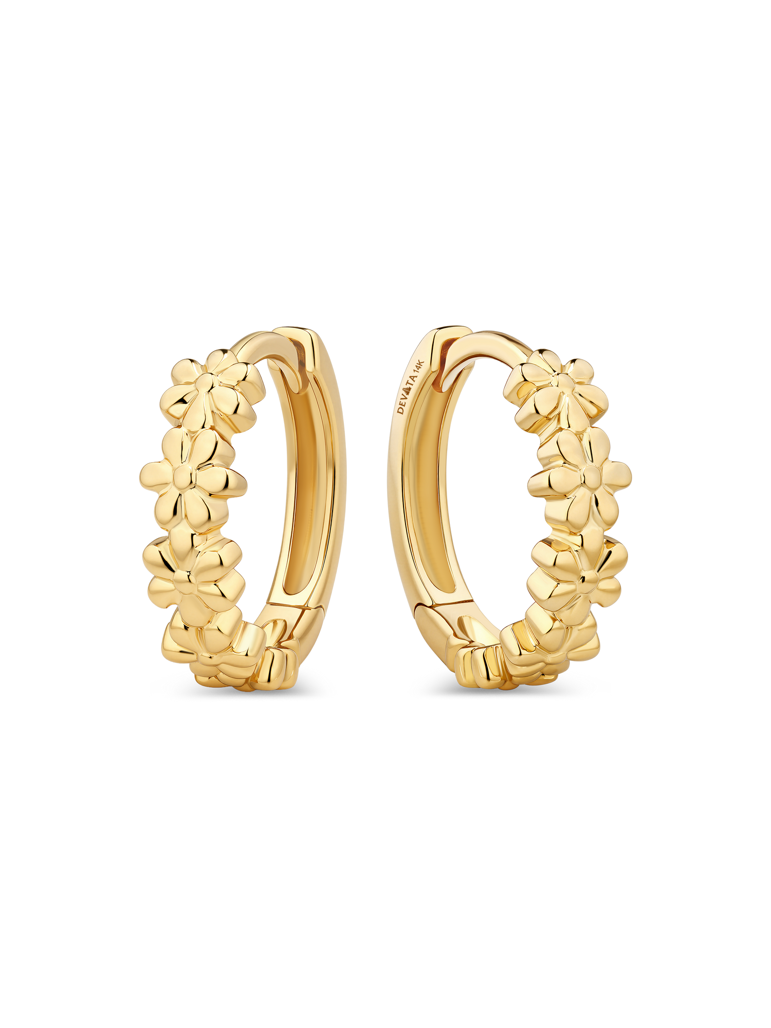 Daisy Flower Hoop Earrings