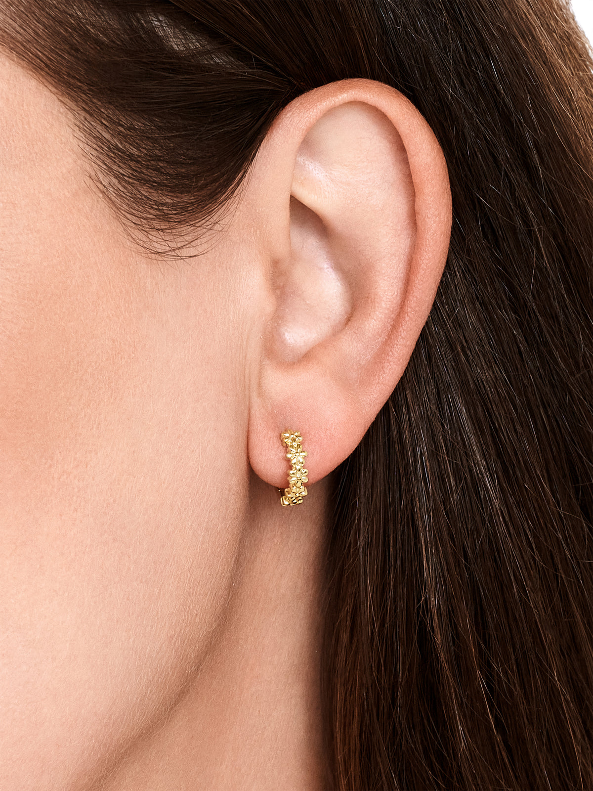 Daisy Flower Hoop Earrings