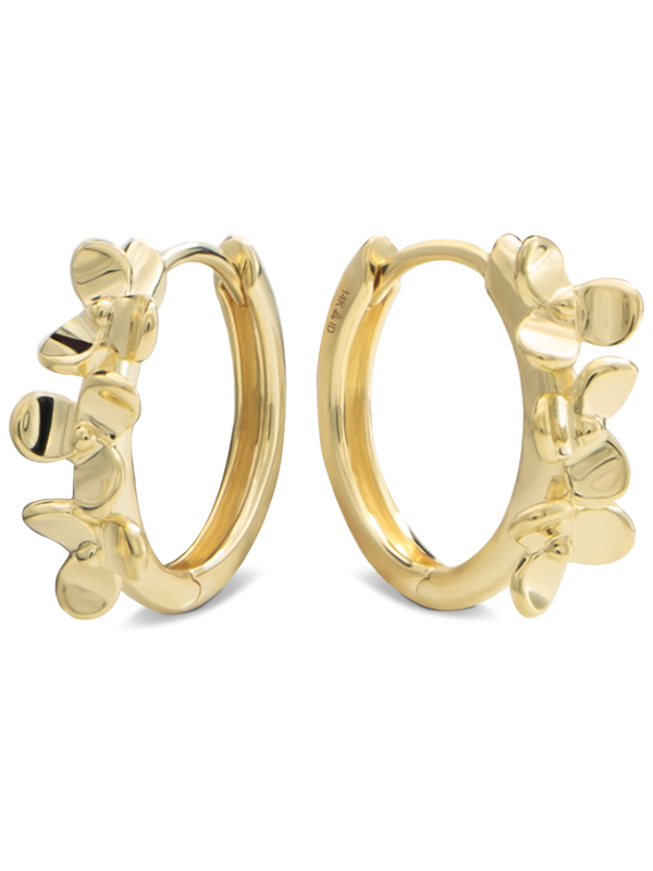 DEVATA Gold Flower 13mm Hoop Earrings