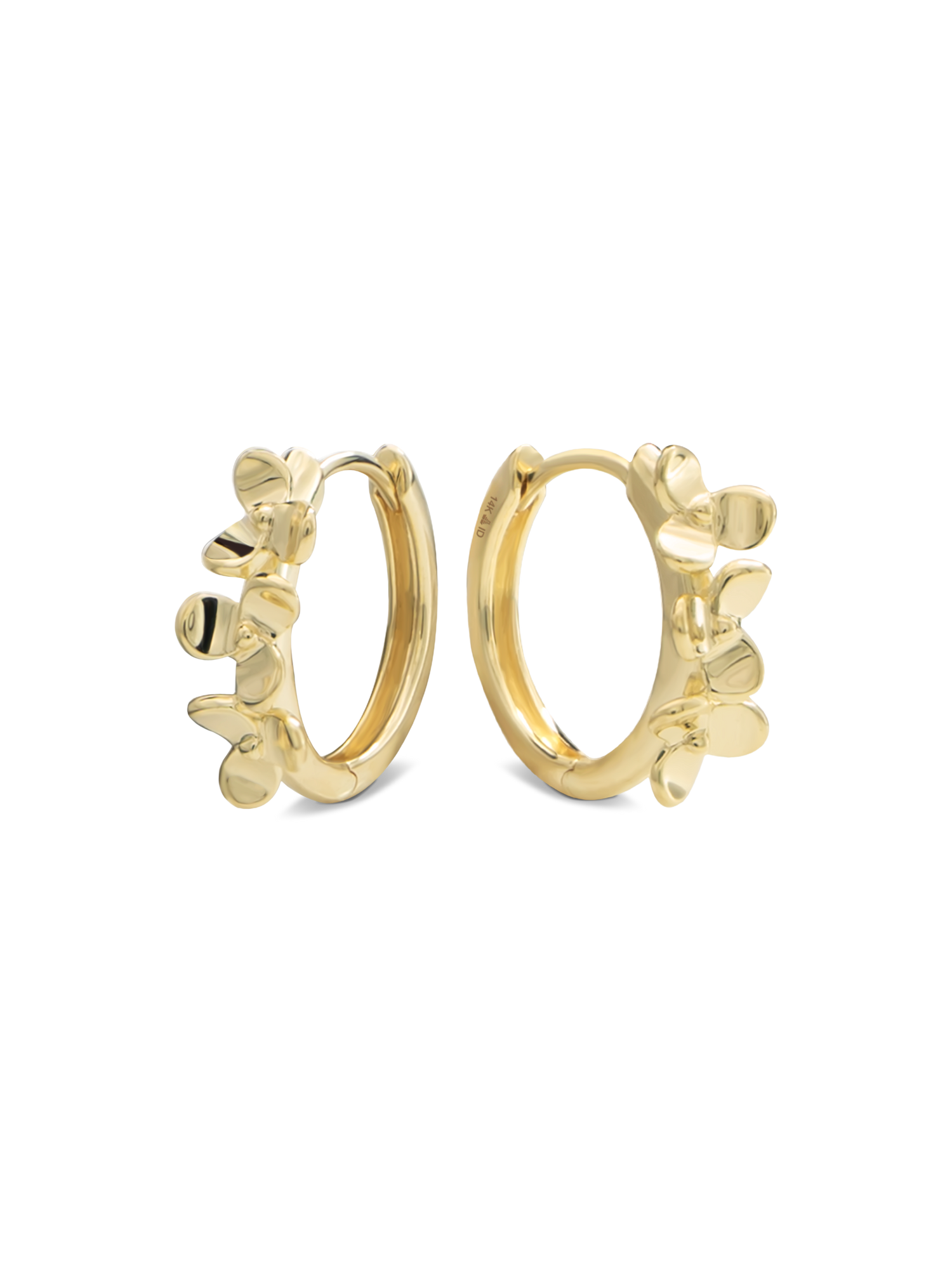 Flower 13mm Hoop Earrings