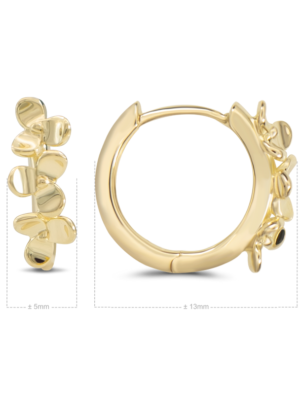 DEVATA Gold Flower 13mm Hoop Earrings