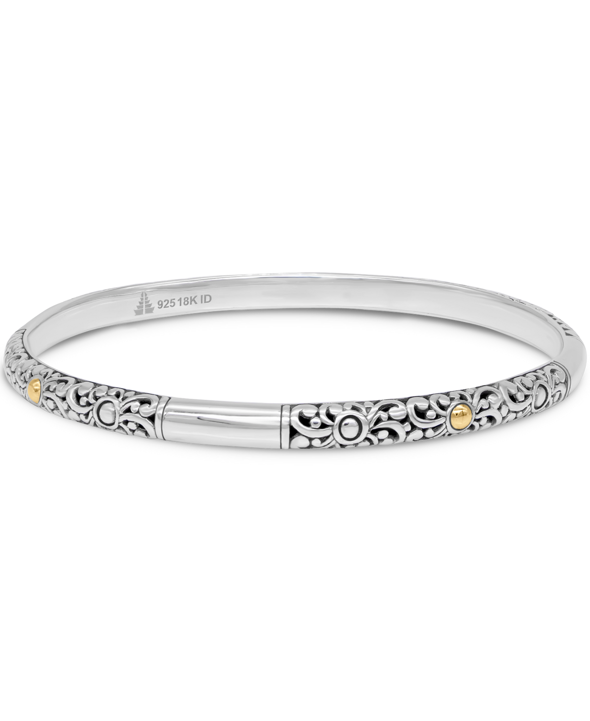 DEVATA Bali Jewelry  Bali Filigree Gold Accent Slide-on Bangle Bracelet