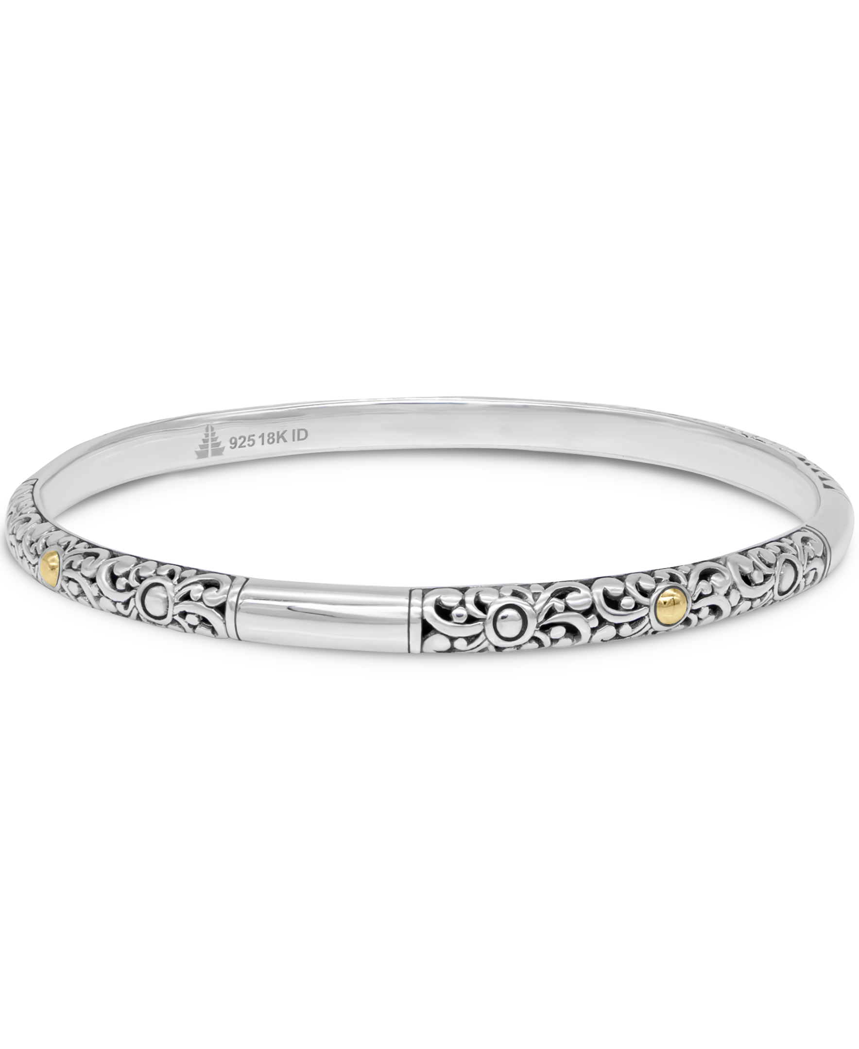 DEVATA Bali Jewelry  Bali Filigree Gold Accent Slide-on Bangle Bracelet