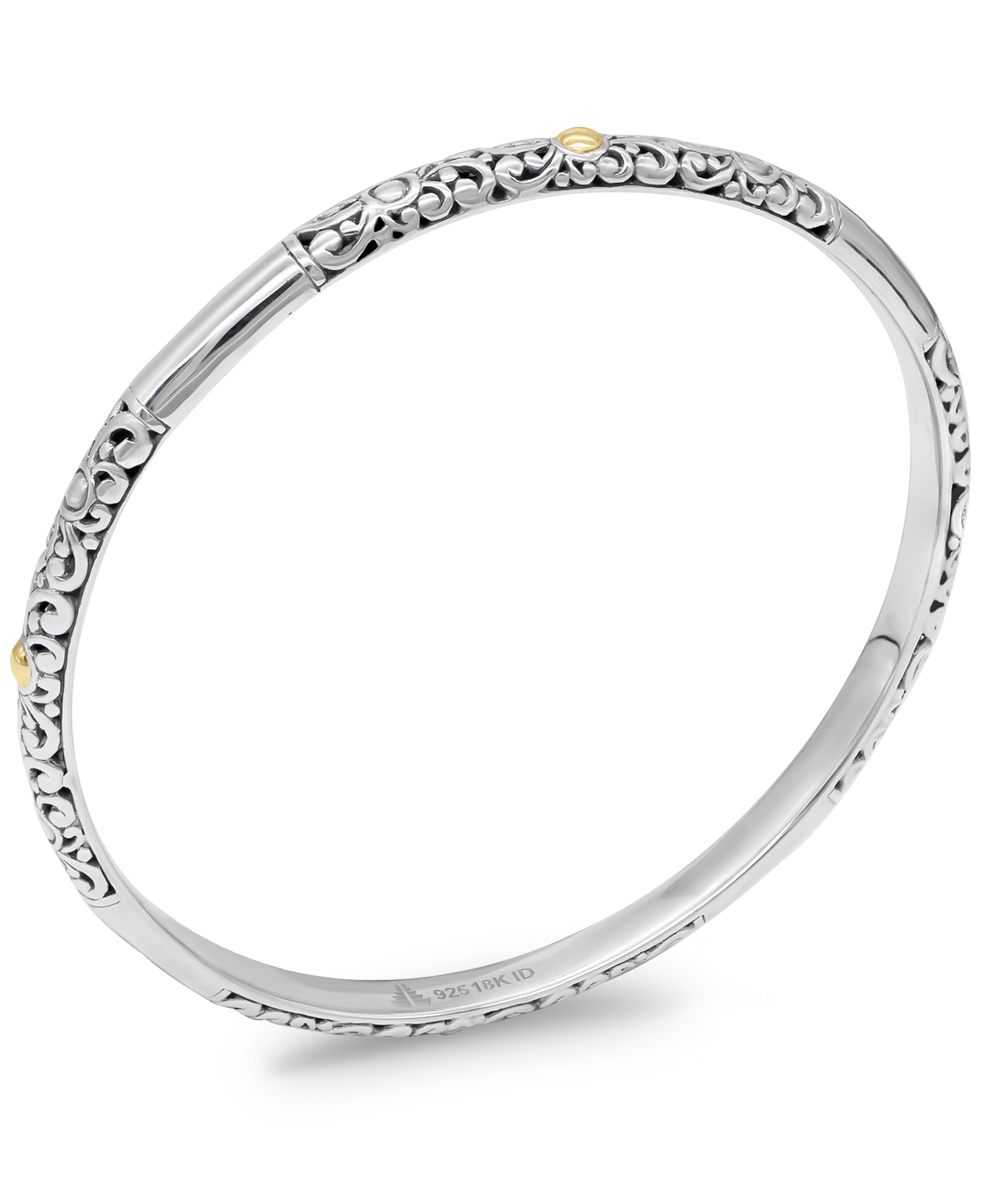 DEVATA Bali Jewelry  Bali Filigree Gold Accent Slide-on Bangle Bracelet