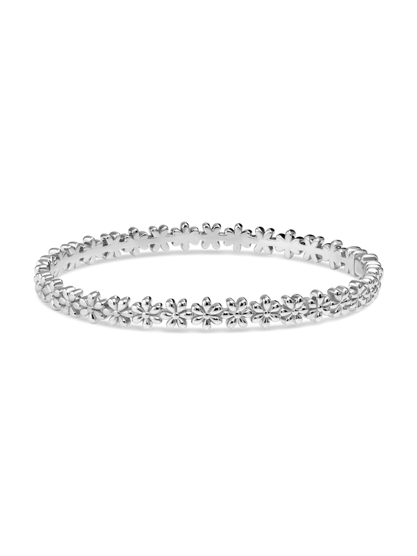 Daisy Flower Eternity Bangle Bracelet