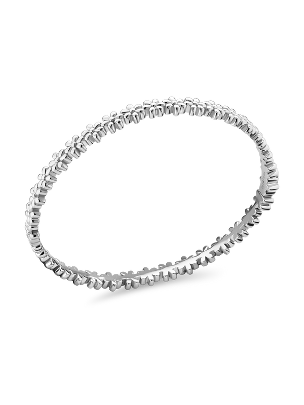 Daisy Flower Eternity Bangle Bracelet