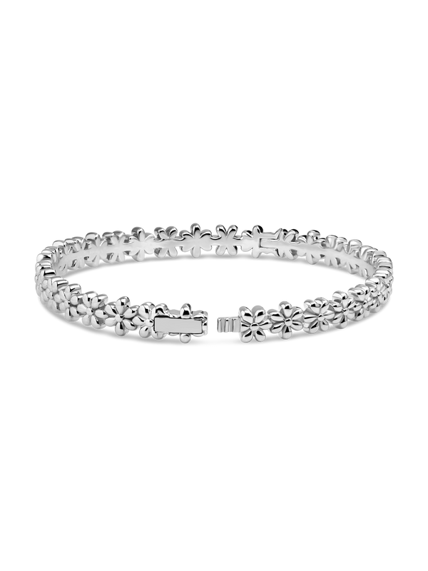 Daisy Flower Eternity Bangle Bracelet