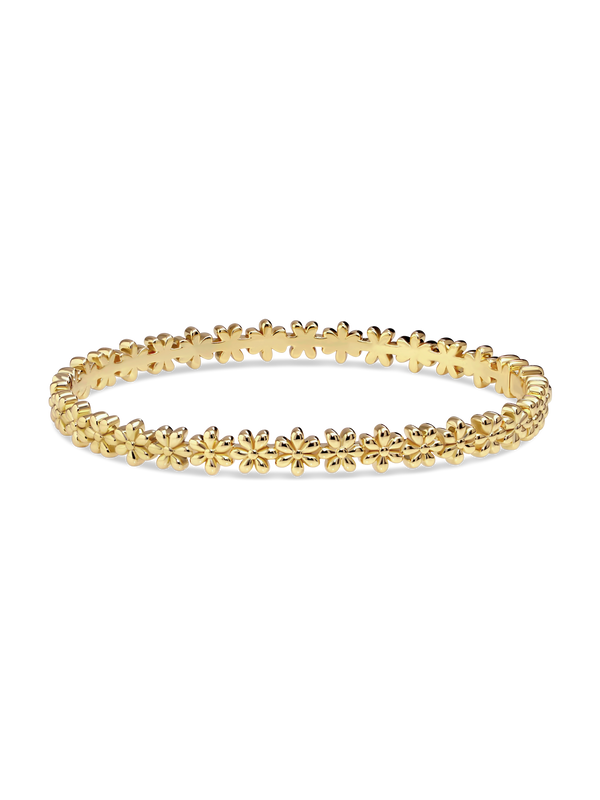 Daisy Flower Eternity Bangle Bracelet
