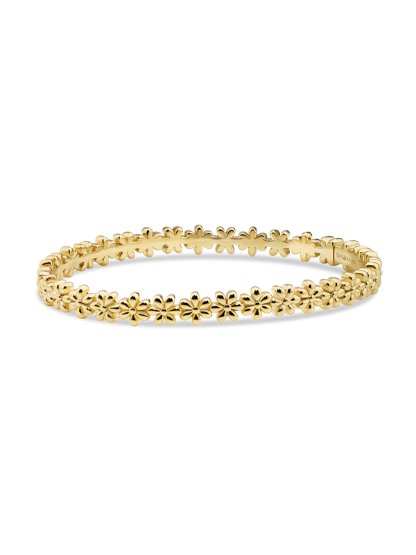 Daisy Flower Eternity Bangle Bracelet