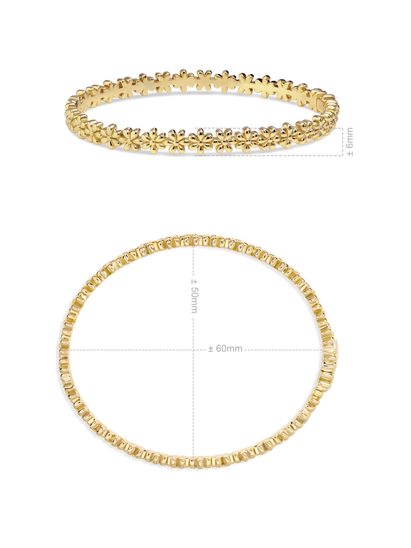 Daisy Flower Eternity Bangle Bracelet
