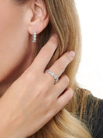 DEVATA Daisy Flower Ring in Rhodium Plated Sterling Silver