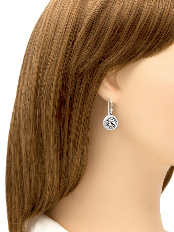 Bali Filigree with Hammer Accent Drop Earrings