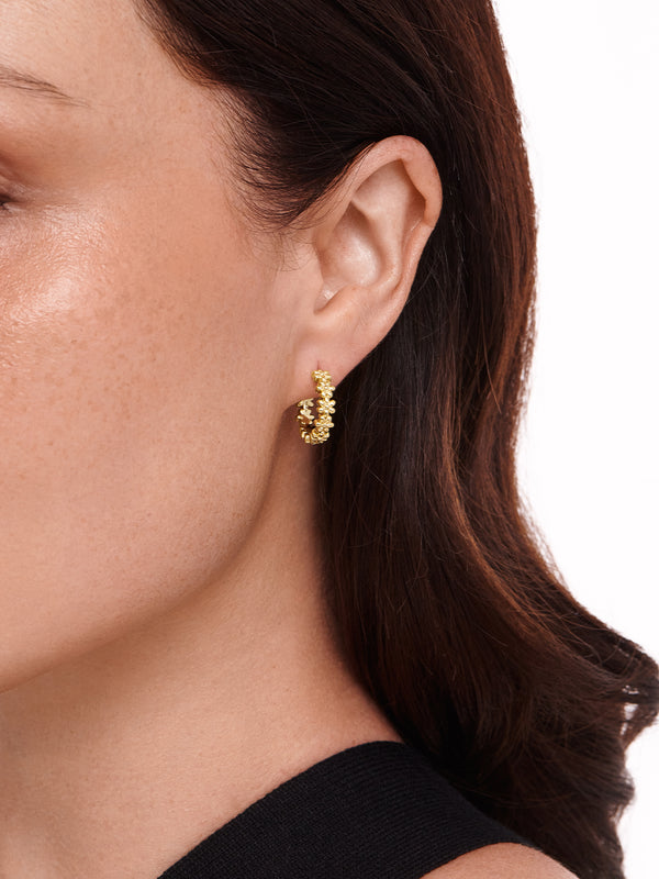 Daisy Flower Hoop Earrings