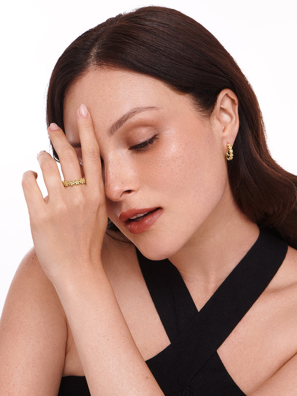 Daisy Flower Hoop Earrings