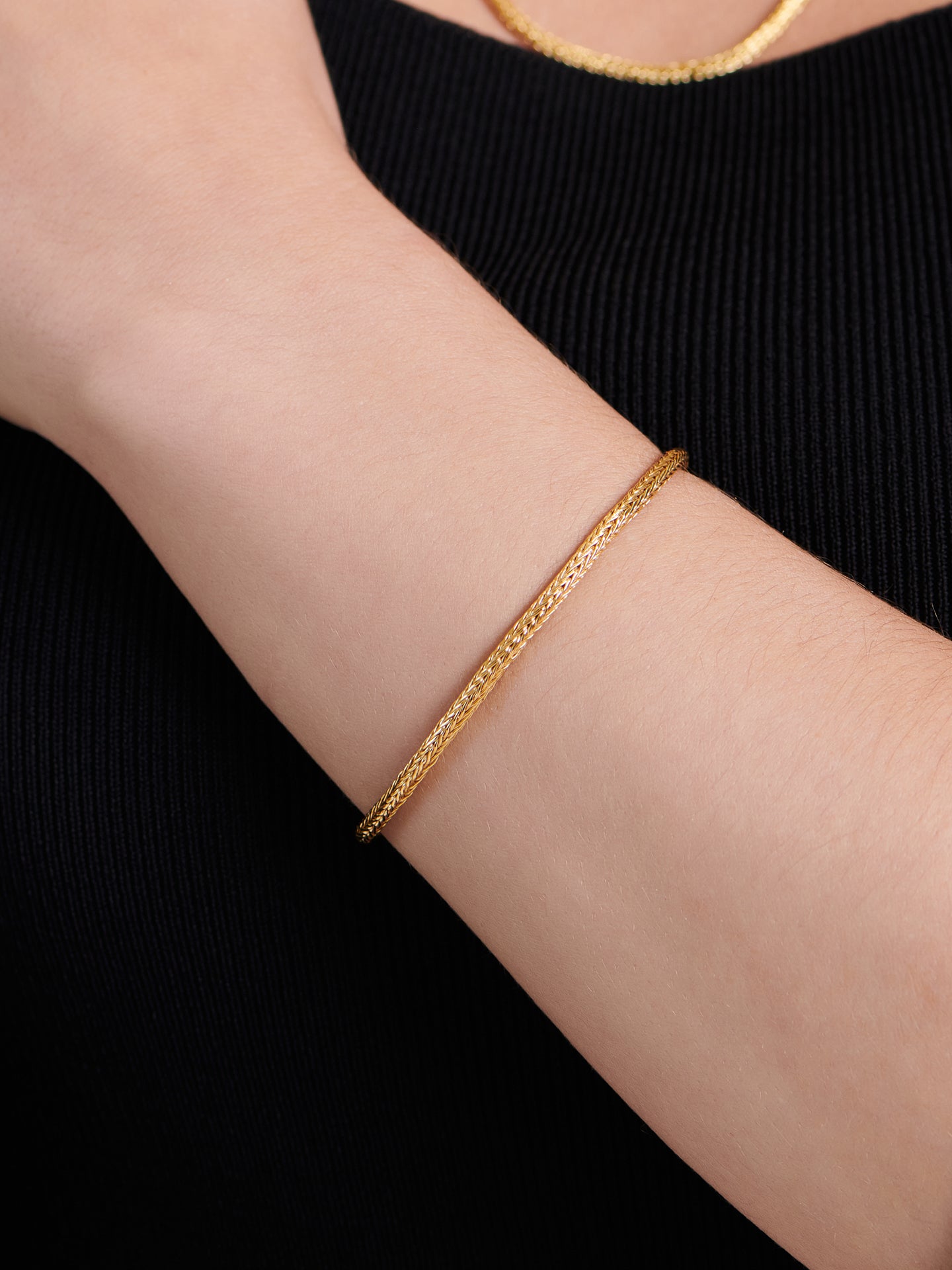 DEVATA Bali Foxtail Chain Bracelet Gold Plated Sterling Silver